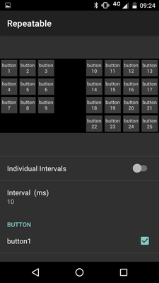 impostazioni applicazione Android: ripetizione comandi