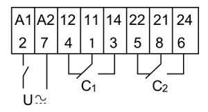 morsetti e contatti del temporizzatore morsetti e contatti del temporizzatore