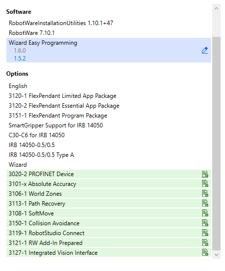 opzioni controller che replicano la configurazione del robot reale opzioni controller che replicano la configurazione del robot reale